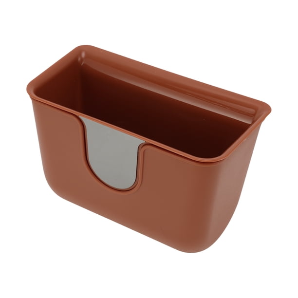 Bote de basura para automóvil Unique Bargains, plástico, cuadrado, para respaldo de asiento, naranja y negro, 1 Pc