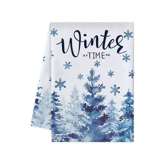 PEIBang Christmas Kitchen Towels,Xmas Tree Snowman Dish Towels,Hand Towel Winter Drying Cloth Tea Towel for Christmas Home Cooking Baking Decor