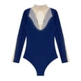thumbnail image 6 of Doomiva Women Gymnastics Unitards Keyhole Back Bodysuit Tops Ballet Dance Leotard Figure Skating Navy Blue S, 6 of 7