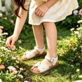 thumbnail image 2 of oqasdz Girls Sandals Elegant Lace Bow Design Flat Princess Shoes for Big Kids and Youth Beach Walking Shoes Summer Casual Outdoor, 2 of 5