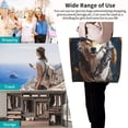 thumbnail image 4 of Yiaed Oil Painting Tribal Wolf Print Handbag for Women Tote Purse Shoulder Bag Large Fashion Hobo Purse Handbag Shopping Tote, 4 of 5