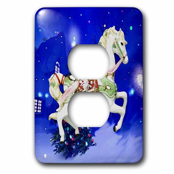 3dRose, Christmas Horse, 2 plug outlet cover