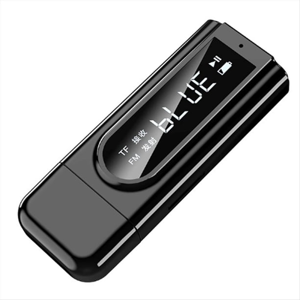 Receptor y Transmisor FM Estéreo Bluetooth 5.0 con Pantalla LCD TF Solt, Adaptador de Audio Inalámbrico Auxiliar, Dongle USB.