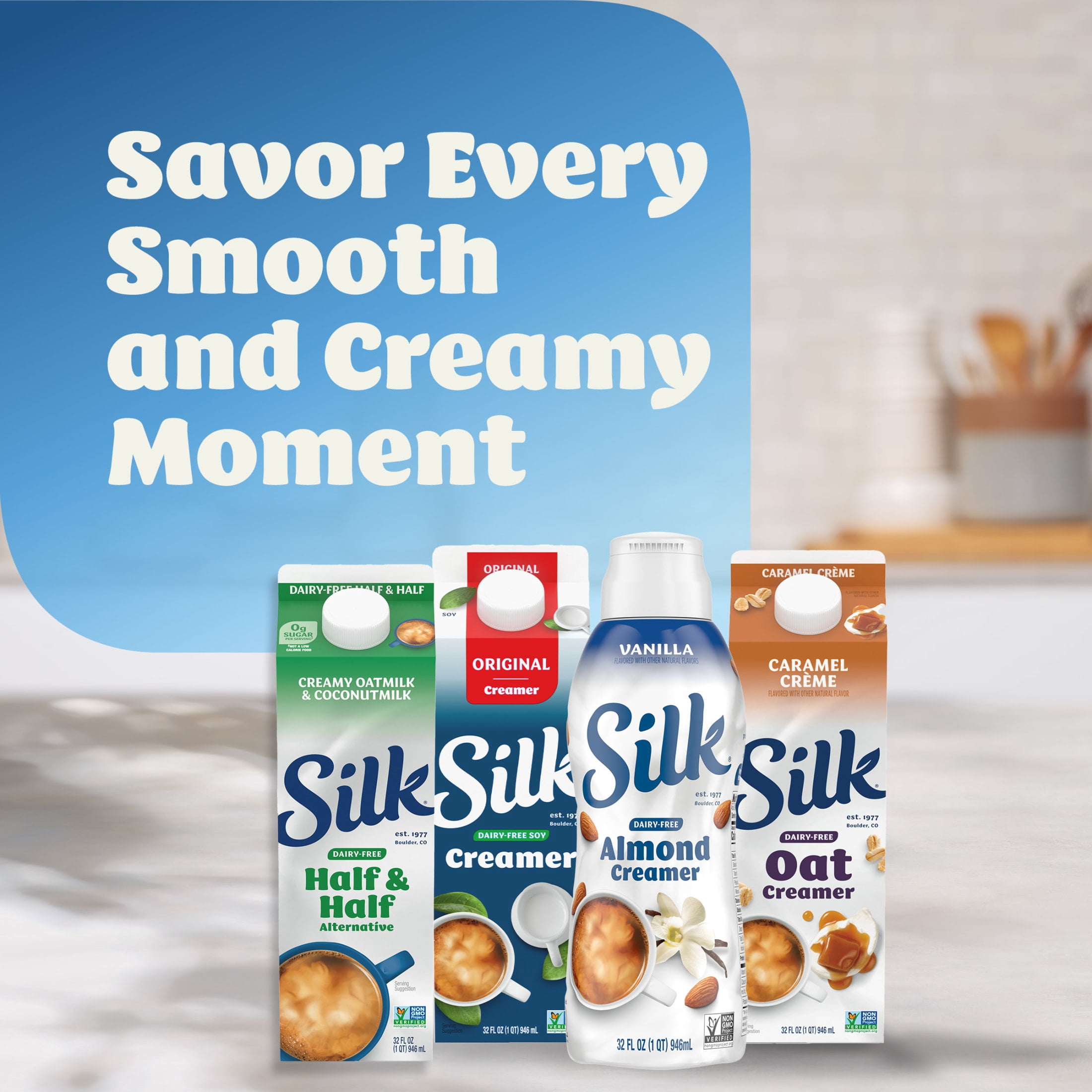 Silk Dairy Free, Gluten Free, Sweet and Creamy Almond Creamer, 32 fl oz Carton