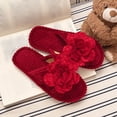 thumbnail image 5 of Xfvqtps Womens Corduroy Open Toe Slide Slippers Warm Flat House Shoes for Bedroom Living Room Fall Winter Cozy Indoor Comfortable Footwear, 5 of 6