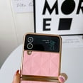 thumbnail image 2 of K-Lion for Samsung Galaxy Z Flip 4 Slim Case, Luxury Plating Frame Stylish Pattern Drop Protection Bumper Shockproof Anti-Scratch Ultra-Thin Case for Samsung Galaxy Z Flip4 6.7 inch,Pink, 2 of 6