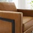 thumbnail image 3 of Pemberly Row Faux Leather Upholstered Accent Chair in Black and Tan, 3 of 8