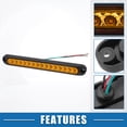 thumbnail image 3 of Unique Bargains 12V 24V 16 LED Car Trailer Identification Light Turn Signal Tail Light Strip Assembly Yellow, 3 of 7