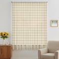 thumbnail image 3 of Cream Plaid Sheer Curtains 54 Inches Long, Gingham Checked Minimalist Modern Light Filering Curtains, Breathable Simi Curtain Privacy Drapes for Kitchen Bathroom Nursery Small Window Treatment, 3 of 9
