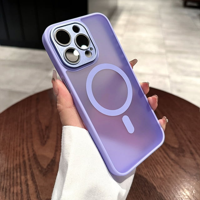 Matte Case For iPhone 15 14 13 12 11 Pro Max Plus Clear For Magsafe Magnetic Wireless Charge Lens Protection Frosted Cover funda