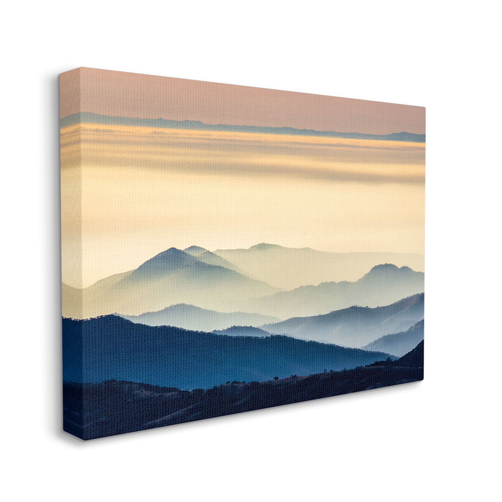 Stupell Industries Layered Foggy Sunrise Mountain Peaks Radiant Glow Photograph Gallery Wrapped Canvas Print Wall Art, Design by Jeff Poe Photography
