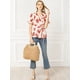 thumbnail image 3 of AllegK Blucon cuello en V floral con volantes y mancorpamujer blanco XL, 3 of 6