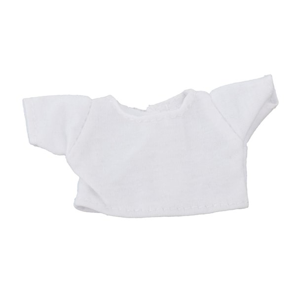 Camiseta a escala 1/6, ropa para muñecas de 2 pulgadas de largo, blusa ajustada, blusa corta Blanco