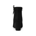thumbnail image 3 of BLISSFUL STEP Women's Round Toe Block High Heel Ankle Boots Black 6, 3 of 8
