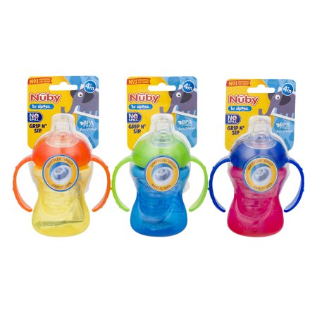 Best Nuby Grip N Sip Soft Spout Trainer Sippy Cup - 3 pack deal