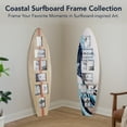 thumbnail image 3 of American Art Decor Surfboard Photo Collage Wall Decor - Coastal Surfboard Picture Frame, Beach Wall Decor for Home & Bathroom, Holds 8 Photos, Great Wave Off Kanagawa Navy/Blue/Off-White 48" × 14", 3 of 5
