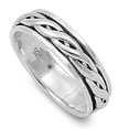 thumbnail image 4 of Spinner Rope Chain Design Wedding Ring .925 Sterling Silver Band Jewelry Female Male Unisex Size 14, 4 of 4