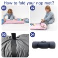 thumbnail image 5 of Personalized Wildebeest Toddler Nap Mat Set with Removable Pillow, Soft Slumber Bags for Girls, Perfect for Preschool, Daycare, Custom Name Kids Sleeping Bags with Rollup Design - Rainbow Stripes, 5 of 8