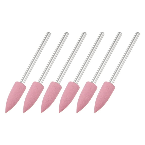 Uxcell 6pcs 180 Grits Abrasive Mounted Stone 2.35mm Shank 6mm Dia Pointed Heads Stone Grinding and Polishing Wheels