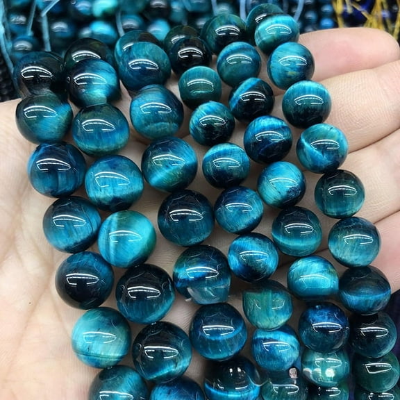 ERDOUY 2 pieces 4mm natural blue tiger eye stone loose beads semi-finished natural stone bead bracelet necklace DIY jewelry accessories