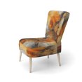 thumbnail image 3 of Designart "Encaustic VORTEXs II" Orange Abstract Upholstered Accent Chair - Modern Arm Chair For Living Room, 3 of 7