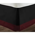 thumbnail image 3 of D.N.G. BEDDINGS Luxury 1 Piece Split Corner Two Tone Tailored Bed Skirt, Twin Size 10 Inch Deep Pocket, 800 Thread Count, 100% Egyptian Cotton, Solid Black/Wine Color., 3 of 3