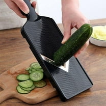 Professional Japanese Cabbage Slicer with Holder - Wide Blade Vegetable Grater for Whole or Half Cabbage with Ergonomic Handle Design - Black