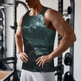 thumbnail image 5 of Fotbe Moonlit Night Sky Shark Pattern Men's Quick Dry Workout Tank Top Gym Muscle Tee Fitness Bodybuilding Sleeveless T Shirt Breathable Workout Shirt-X-Large, 5 of 9