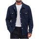 thumbnail image 2 of pstuiky camisas de manga larga para hombre, Camiseta de manga larga con botones y cuello vuelto de color liso para hombre salir tops l, 2 of 8