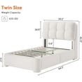 thumbnail image 2 of Aunfebrco Boucle Bed Frame Twin Size Upholstered Platform Bed Frame with Button Tufted Headboard, Twin Modern Soft Cloud Beds for Bedroom, No Box Spring Needed, White, 2 of 9