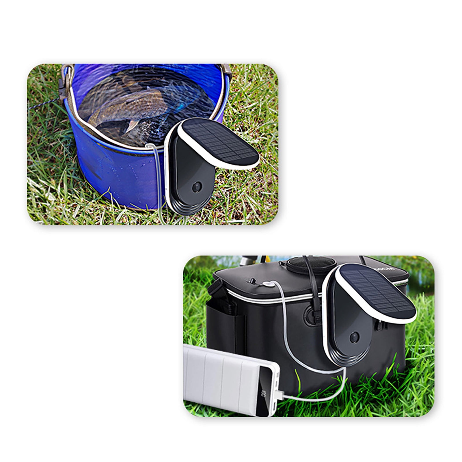 NIZELUK Clearance USB and Solar Oxygen Pump, Large Capacity Outdoor Fish Pond Oxygenator, Portable Household Aquarium Aerator, Solar Powered Oxygen Pump for Garden and Fish Tank