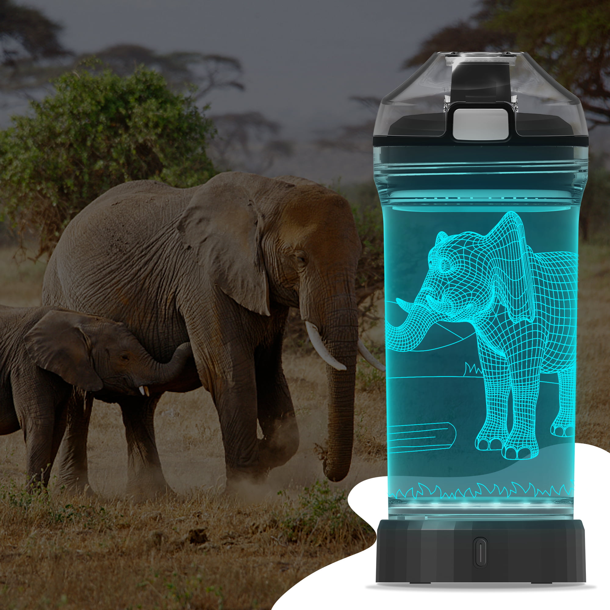 Elephant BPA free plastic water bottle in violet by EQUA – EQUA -  Sustainable Water Bottles