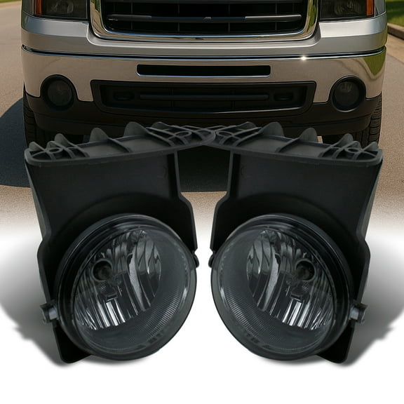 AKKON - For GMC Sierra Pickup Truck Bumper Driving Smoked Fog Lights Driver/Passenger Lamps with Switch/Bulbs