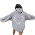 thumbnail image 1 of TINZ Sweat à Capuche Imprimé Lettre pour Femmes Manches Longues avec Poches Veste Décontractée, 1 of 6