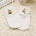 thumbnail image 5 of Princess Style Cotton Big Floral Rose Sock 0-1Y Spring Autumn Toddlers Girls Cotton Ankle Socks Infants Baby, 5 of 6