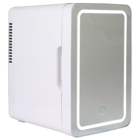 Koolatron Cosmetics Fridge w/ LED Lighted Makeup Mirror 12V 110V, 6L