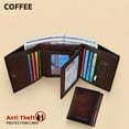 thumbnail image 1 of Genuine Leather Tri-fold Wallet | 13 Card Slots, RFID Protection, Vintage Style, Ideal for Valentine'S Day, Father'S Day, Halloween, 1 of 14