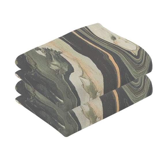 2 Pcs Absorbent Face Towel Bath Hand Towels Soft Breathable Cotton Towel Set for Bathroom Kitchen Hotel Spa Decor Earth Tone Camouflage