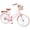 Pink, variant on Ambifirner 24 Inch Retro Cruiser Bike for Women, Commuter Bicycle with Front Basket , High Carbon Steel Frame, Comfortable City Bike for Outdoor Riding