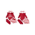 thumbnail image 2 of BemeyourBBs Newborn Baby Girl My First Valentines Day Outfit Long Sleeve Letters Heart Printed Romper with Ruffle Skort Skirt Set Headband and Stockings 4Pcs Spring Clothes, 2 of 9