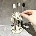 thumbnail image 3 of Toothbrush Holders for Bathrooms, Flower Shape Ceramic Toothbrush Organizer, Holds 6 Standard Brushes, Toothbrush Storage Rack Ceramic Flower Multifunctional Design Storage Rack, 3 of 3