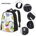 thumbnail image 3 of Pofeuu Orange Green Avocado Print Backpack Travel Backpacks With Lunch Bag Pencil Bag Set 3 pcs Set Cartoon Backpack, 3 of 7