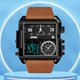 thumbnail image 3 of Reloj Cuarzo Deportivo Digital Pantalla LED Cuero PU Con Cronómetro, 3 of 9