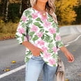 thumbnail image 5 of Babysbule Crewneck with Front Cutout 3/4 Sleeve, Position Print, Blouse & Top (Women's Plus Size), 5 of 6