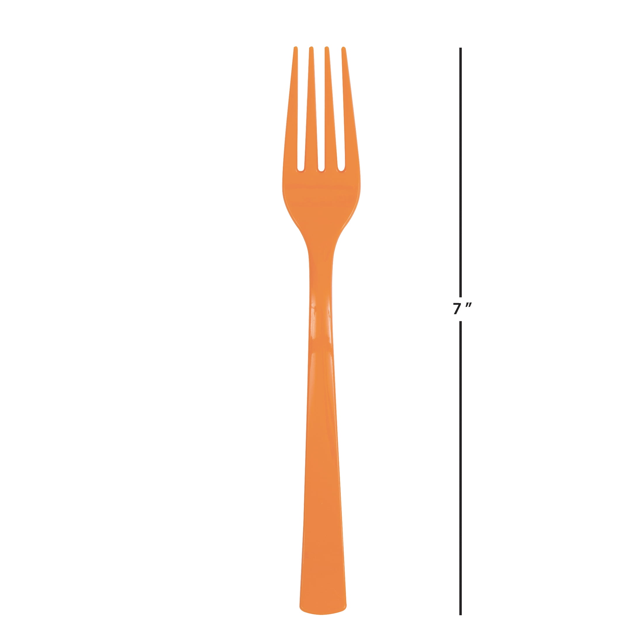 (6 pack) 24CT Orange Disposable Plastic Forks by Way To Celebrate