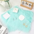 thumbnail image 3 of 2Pcs Plush Faux Fur Area Rug School Locker Rugs 12 x 12 Mini Square Fluffy Area Carpet with Non Slip Backing Sky Blue Sheepskin Furry Plush Cushion for Jewelry Photography Seat Pad Mat, 3 of 8