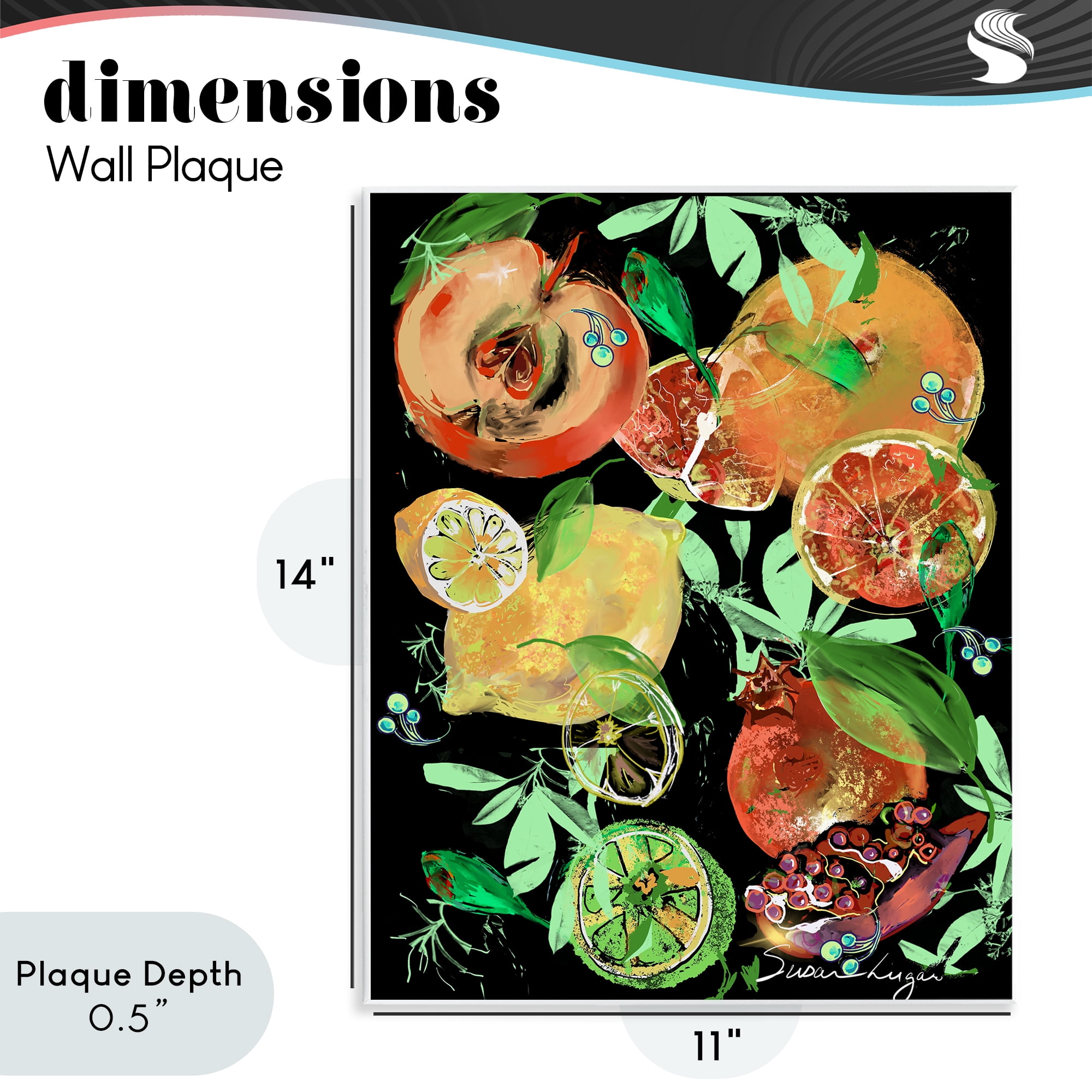 Stupell Industries Fruit Medley Combo Wall Plaque Art, design by Susan Lugar