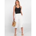 thumbnail image 3 of BAKREP Womens Wide Leg Capri Pants Elastic Waist Casual Loose Lounge Trousers Summer Flowy Beach Vacation Clothes, 3 of 12