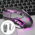 thumbnail image 3 of Ratón para juegos con cable, iluminación RGB 3200 DPI Ratones para juegos USB programables con 6 botones, diseño ergonómico para jugadores gris Macarena ratón para juegos con cable, 3 of 8