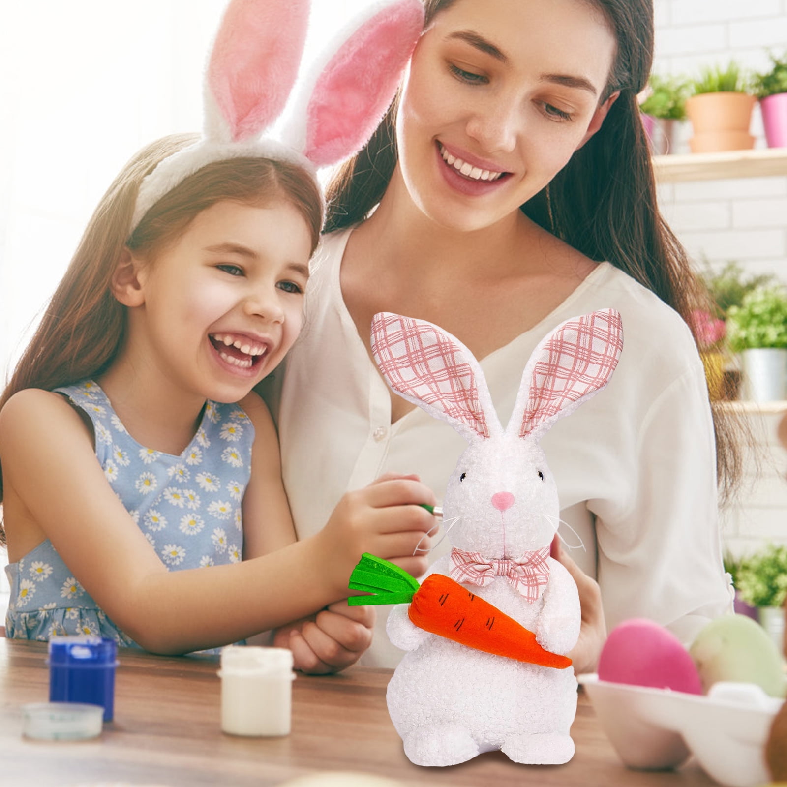 2Pcs 13.78Inch Cute Easter Bunny Stuffed Animals Plush Doll, Soft Plush Toy for Birthday Christmas Valentines Easter Holiday Gifts, Easter Basket Stuffers